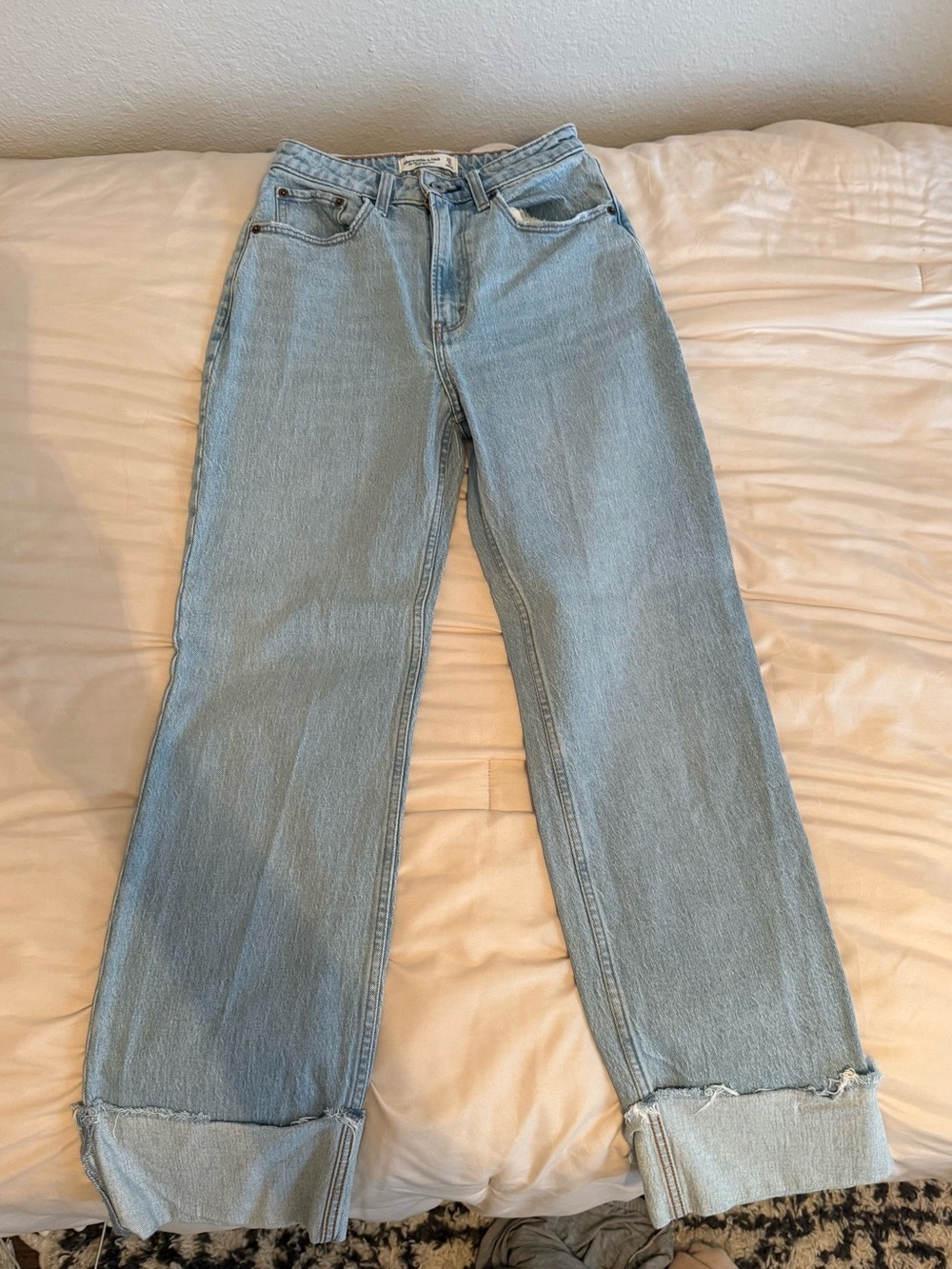 Abercrombie & Fitch Light Blue Wide-Leg Jeans